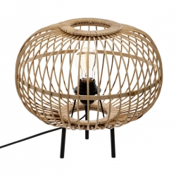 Lampa stołowa bambusowa na metalowych nóżkach