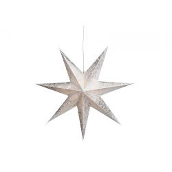 Gwiazda wisząca z papieru Srebrna 60 cm