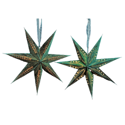 Gwiazda flokowana z papieru Zielona 60 cm