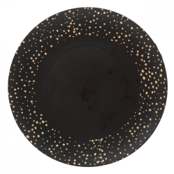 Talerz dekoracyjny czarny w złote gwiazdy 33 cm