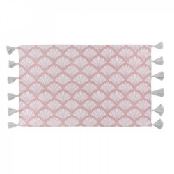 Dywanik, chodnik Różowa Mozaika ze srebrnymi frędzlami 50x 80 cm