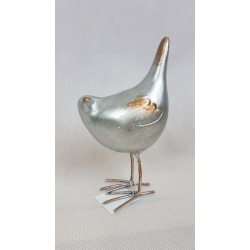 Metalowy ptak srebrny