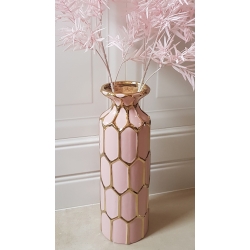 Wazon ceramiczny różowo - złoty 42 cm