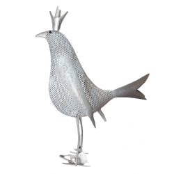 Ptak metalowy w koronie - Figurka dekoracyjna