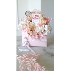 Flower Box Różowe i Białe Kwiaty Komunia, Dzień Mamy