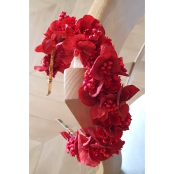 Opaska świąteczna do włosów z suszonych i stabilizowanych kwiatów