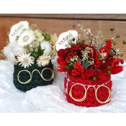 Flower Box na Dzień Babci Suszone Kwiaty