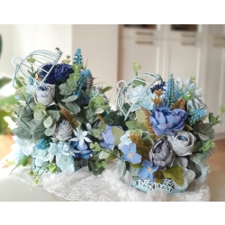 Komplet stroików Klatki pełne kwiatów Niebieskie Kwiaty