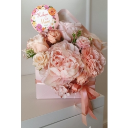 Flower Box Prezent na Dzień Mamy, Dla Nauczyciela Peach Fuzz