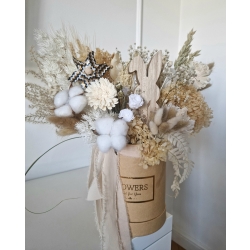 Flower Box Stroik Wielkanocny naturalny Stabilizowane i suszone kwiaty i rośliny BOHO