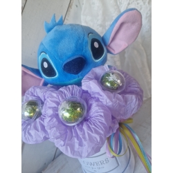 Słodki Flower Box Maskotka Niebieski Stich Prezent Komunia