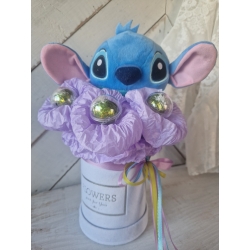 Słodki Flower Box Maskotka Niebieski Stich Prezent Komunia