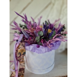 Słodki Bukiet Flower Box z suszone i stabilizowane kwiaty Róże Dzień Mamy