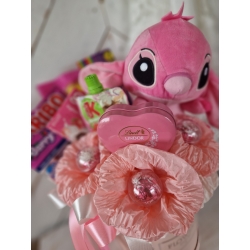 Słodki Flower Box Maskotka Różowa Stich Prezent Komunia