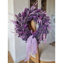 Wianek naturalny na drzwi z lawendy Lawenda 30 cm