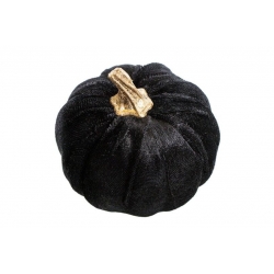 Dynia ozdobna welurowa dekoracja jesienna PUMPKIN BLACK M