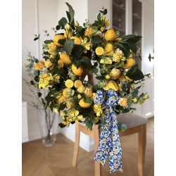 Wianek na drzwi "Limoncello" Cytryny i Eukaliptus 60 cm