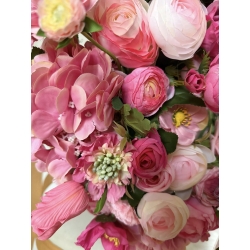 Wianek różowy na drzwi Malinowa Baśń 45 cm