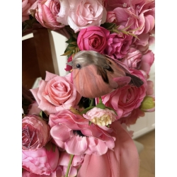 Wianek różowy na drzwi Malinowa Baśń 45 cm