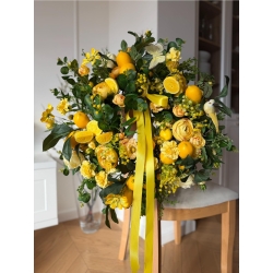 Wianek na drzwi Limoncello Cytryny i Róże