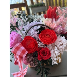 Flower Box Rubinowa Nostalgia Stabilizowane kwiaty