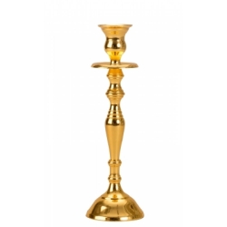 Złoty świecznik z metalu 23 cm