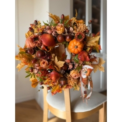 Wianek jesienny na drzwi ":Jesienny Zakątek" 40 cm