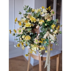 Wianek na drzwi wiosenny, kwiatowy 