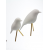Ptak ceramiczny biały na złotych nogach/ 2 sztuki kpl.