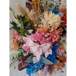 Wianek naturalny z suszonych i stabilizowanych kwiatów Tęcza Natury 35 cm