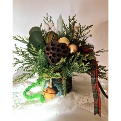 Stroik świąteczny na stół Bożonarodzeniowy Zielony Leśna Elegancja Prezent