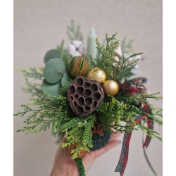 Stroik świąteczny na stół Bożonarodzeniowy Zielony Leśna Elegancja Prezent