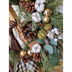 Wieniec duży PREMIUM świąteczny stroik zielony na drzwi Boże Narodzenie
